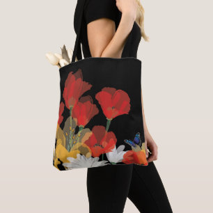 Bouquet de Fluers et Noir Tote Bag