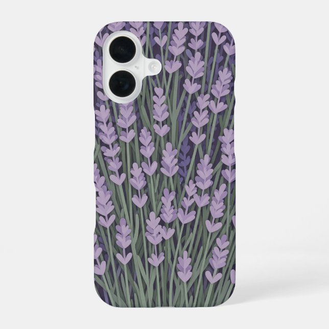 Bouquet de Lavande Stylisé Rétro iPhone 16 Case (Back)