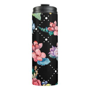 Bouquet floral botanical flowers. Wild spring leaf Thermal Tumbler