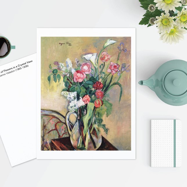 Bouquet Flowers Crystal Vase Valadon Postcard (Creator Uploaded)