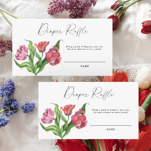 Bouquet flowers diaper raffle enclosure card