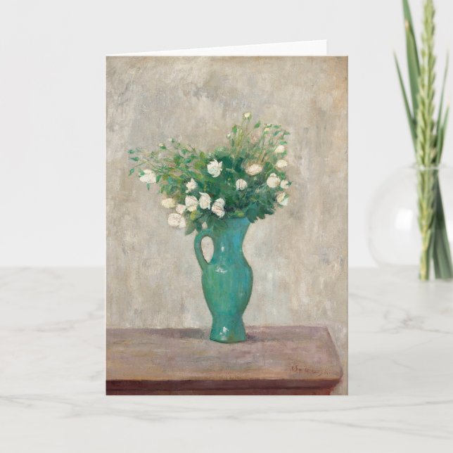Bouquet in a Green Flower Vase | Tadeusz Makowski Card (Front)
