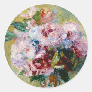 Bouquet in a vase by Auguste Renoir  Classic Round Sticker