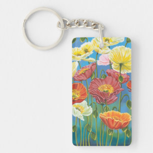 Bouquet in Border I Key Ring