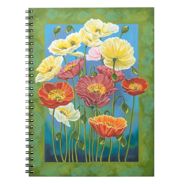 Bouquet in Border I Spiral Notebook (Front)
