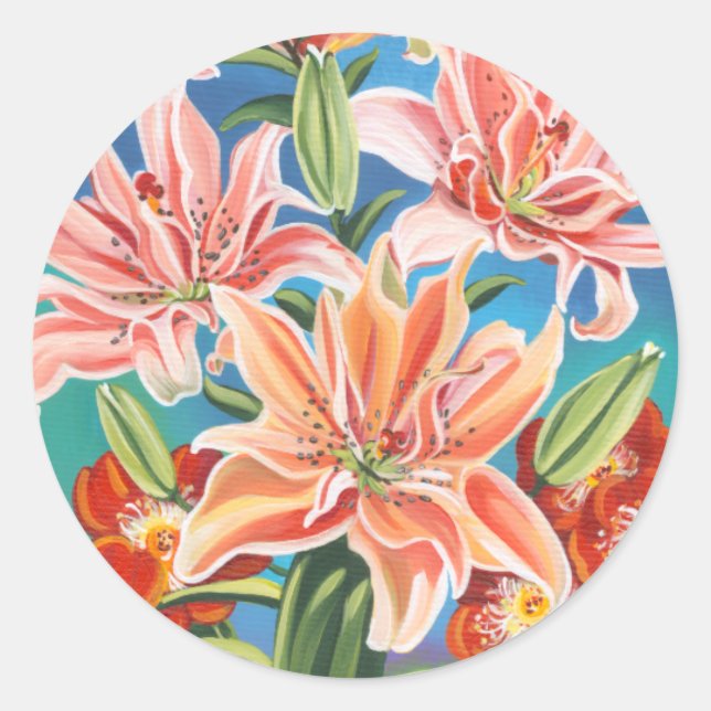 Bouquet in Border II Classic Round Sticker (Front)