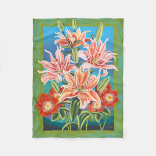 Bouquet in Border II Fleece Blanket