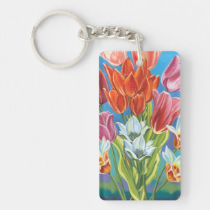 Bouquet in Border III Key Ring