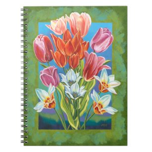 Bouquet in Border III Spiral Notebook