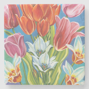 Bouquet in Border III Stone Coaster