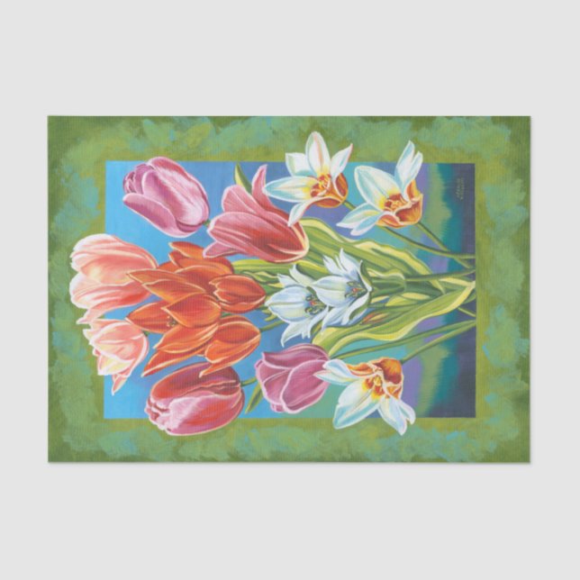 Bouquet in Border III Tissue Paper (Front)