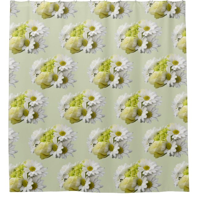 Bouquet in Shades of White and Yellow Shower Curtain (Front)