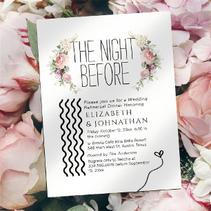 Bouquet Minimal Script The Night Before   Invitation