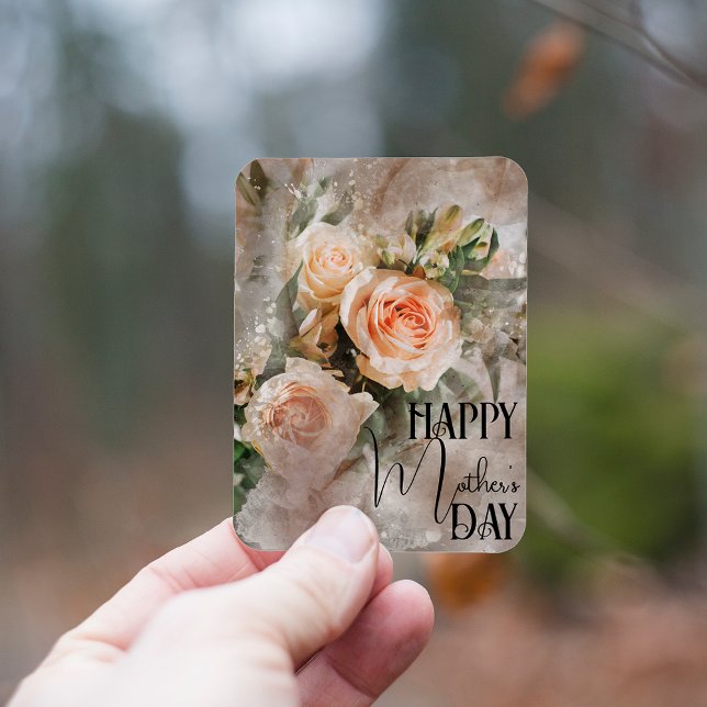 Bouquet Of Blush Pink Roses Happy Mother's Day Magnet (Creator Uploaded)