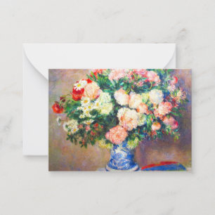 Bouquet of Chrysanthemums and a Japanese Fan Card