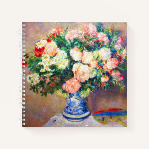 Bouquet of Chrysanthemums and a Japanese Fan Notebook