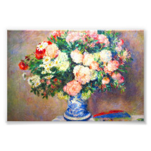 Bouquet of Chrysanthemums and a Japanese Fan Photo Print