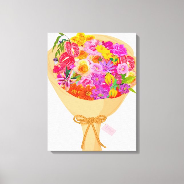 Bouquet of Colourful Flowers Canvas Print (Front)