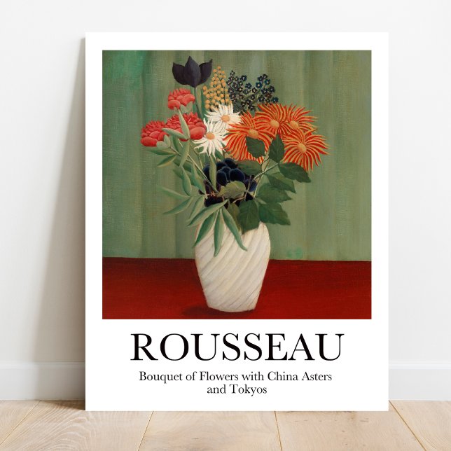 Bouquet of Flowers by Henri Rousseau Poster (Bold & Beautiful: Rousseau's "Bouquet of Flowers." Vibrant art poster)