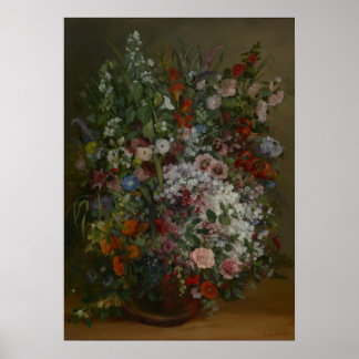 Bouquet of Flowers in a Vase by Gustave Courbet Poster