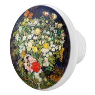 Bouquet of Flowers in a Vase by Vincent Van Gogh  Ceramic Knob