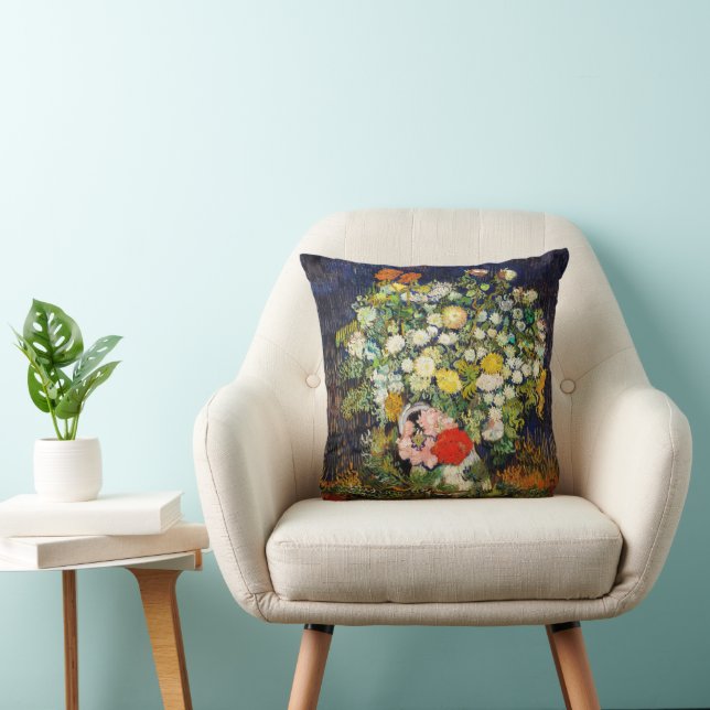 Bouquet of Flowers in a Vase by Vincent Van Gogh  Cushion (Chair)