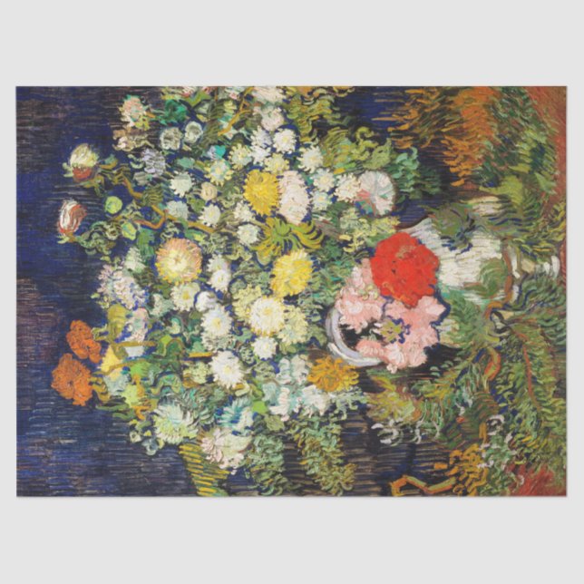 Bouquet of Flowers in a Vase by Vincent Van Gogh  Tissue Paper (Front)