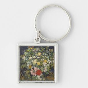 Bouquet of Flowers in a Vase Key Ring