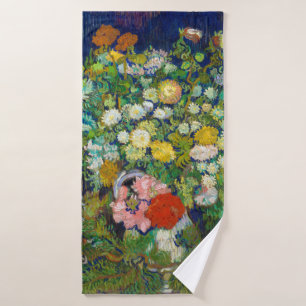 Bouquet of Flowers in a Vase, Van Gogh Bath Towel