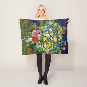 Bouquet of Flowers in a Vase, Van Gogh Fleece Blanket
