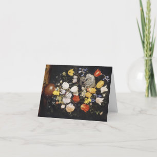 Bouquet of Flowers in an Earthenware Vase (1610) Holiday Card