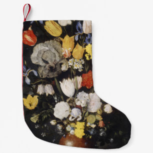 Bouquet of Flowers in an Earthenware Vase  Small Christmas Stocking