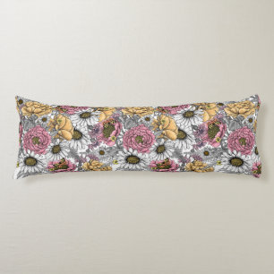 Bouquet of flowers- roses, peonies, daisies ans fe body cushion