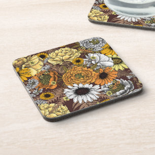 Bouquet of flowers- roses, peonies, daisies ans fe coaster