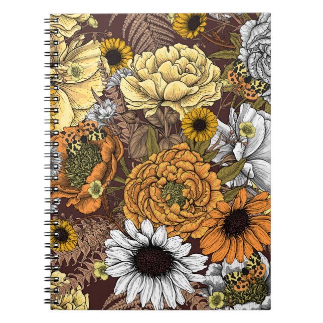 Bouquet of flowers- roses, peonies, daisies ans fe notebook (Front)