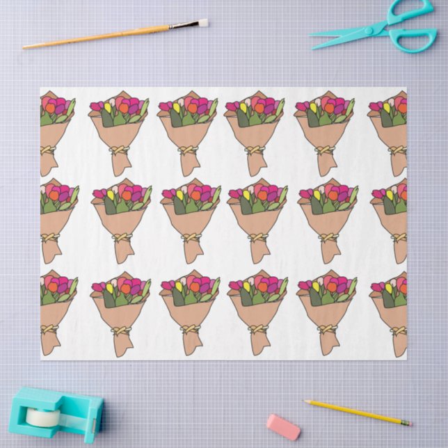 Bouquet Of Flowers Tissue Paper (Craft)