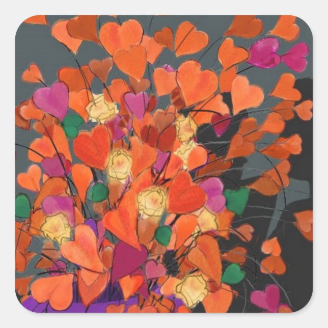 Bouquet of Hearts - Sticker (Front)