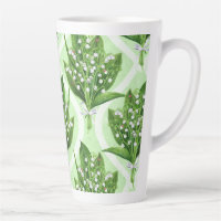 Bouquet of lilly of the valley flowers on green