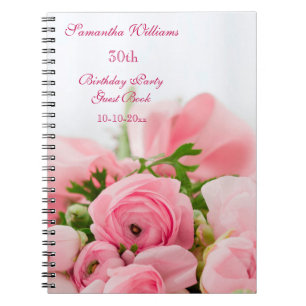 Bouquet Of Pink Roses 30th Birthday Spiral Notebook