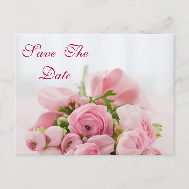 Bouquet Of Pink Roses 60th Birthday Save The Date Announcement Postcard (Front)