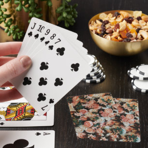 Bouquet of Pink Roses & Green Leaves Playing Cards