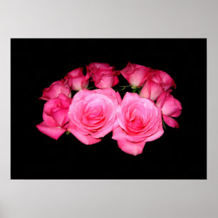 Bouquet of pink roses poster
