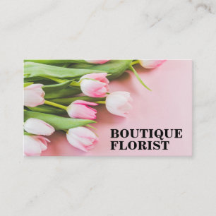 Bouquet of Pink Tulips   Florist Business Card