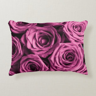 Bouquet of purple roses, flowers floral background decorative cushion