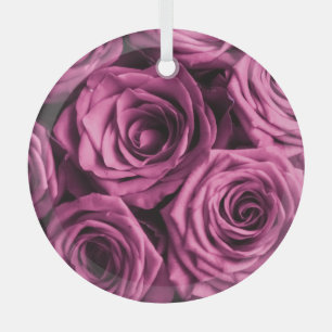 Bouquet of purple roses, flowers floral background glass tree decoration