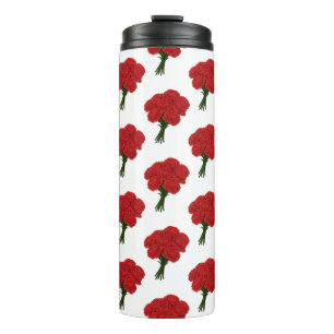Bouquet of Red Carnations – Elegant Romantic Art Thermal Tumbler