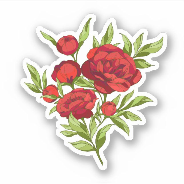 Bouquet of red peonies (Front)