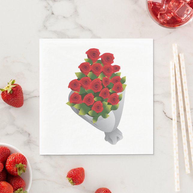 Bouquet Of Red Roses Napkin (Creator Uploaded)