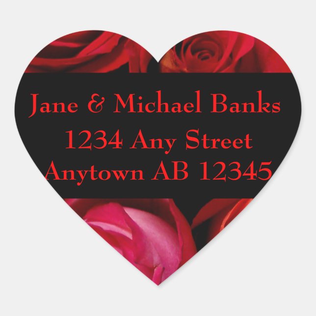 Bouquet of Red Roses Wedding Return Address Label (Front)