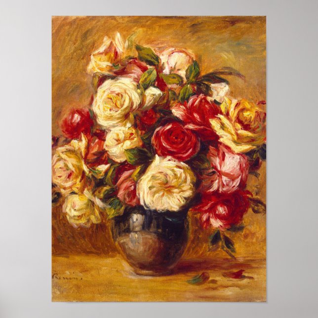 Bouquet of roses, Auguste Renoir Poster (Front)